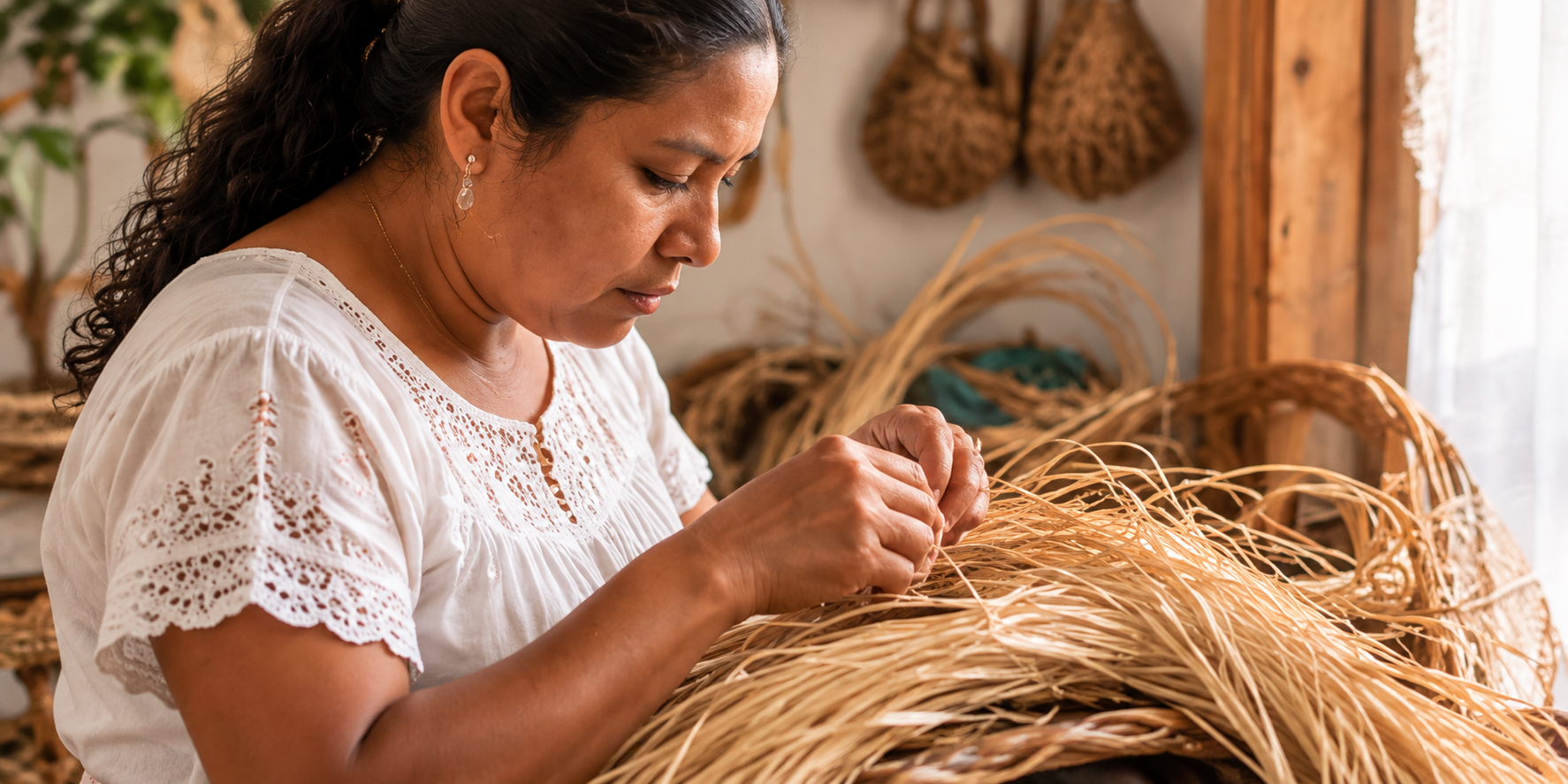 Artesana elaborando un producto de Emariajes